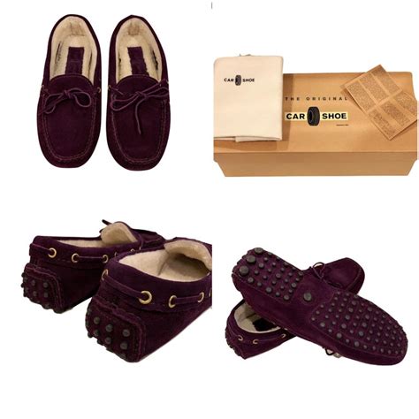 prada car shoe with shearling deep plum|Car Shoe Prada .